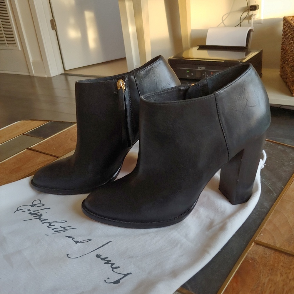 Elizabeth and james booties with wooden heel
